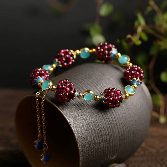 Mulberry Granat Kristall Armband