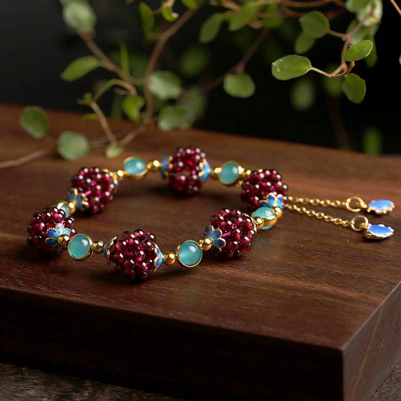 Mulberry Garnet Crystal Bracelet