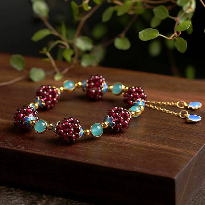 Mulberry Garnet Crystal Bracelet