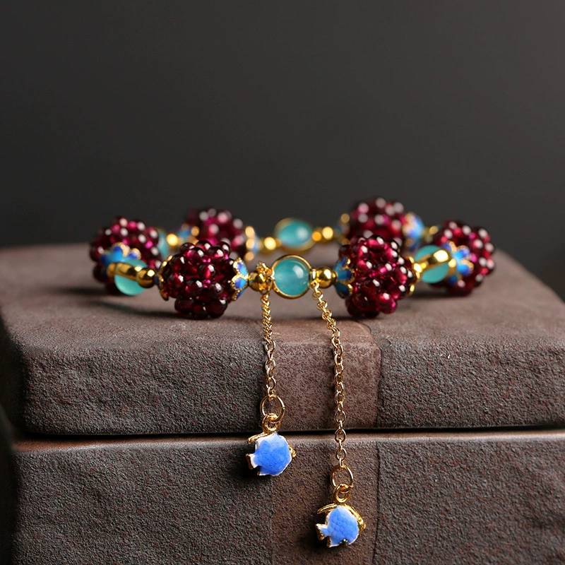 Mulberry Garnet Crystal Bracelet