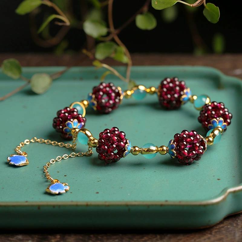 Mulberry Garnet Crystal Bracelet