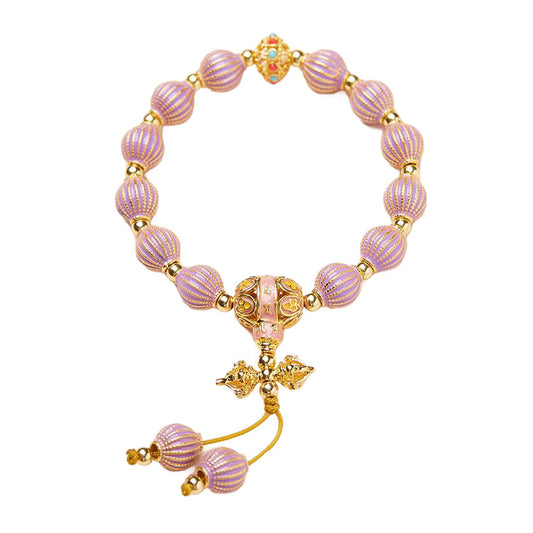 Lavendel-Laternen-Cloisonné-Kristall-Armband