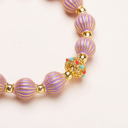 Lavender Lantern Cloisonné Crystal Bracelet
