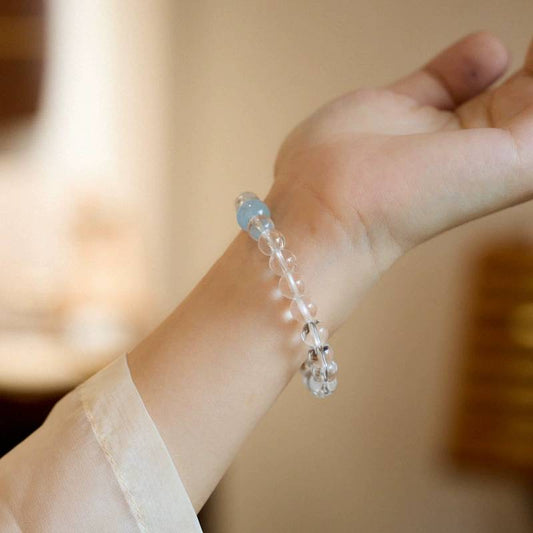 Ocean’s Clarity Clear Quartz Crystal Bracelet