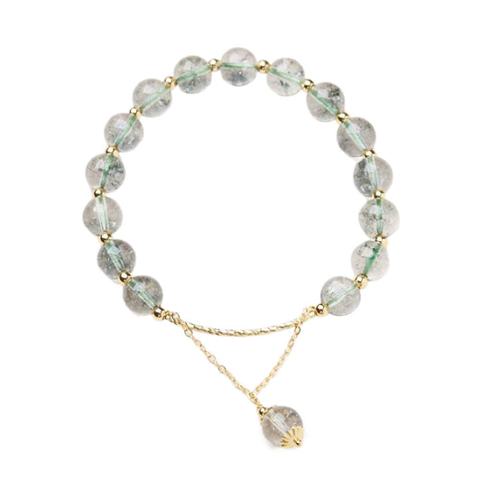 Green Phantom Clear Quartz Crystal Bracelet