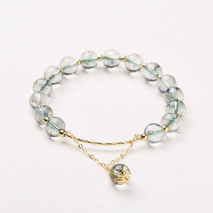 Green Phantom Clear Quartz Crystal Bracelet