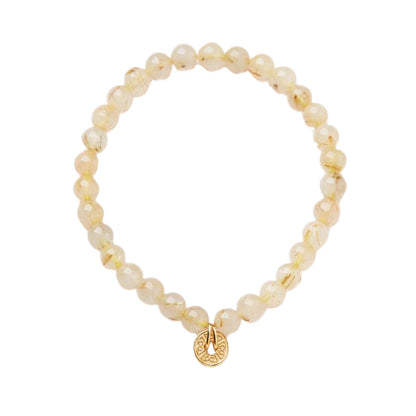 Sunlit Aurum Rutilated Quartz Crystal Bracelet