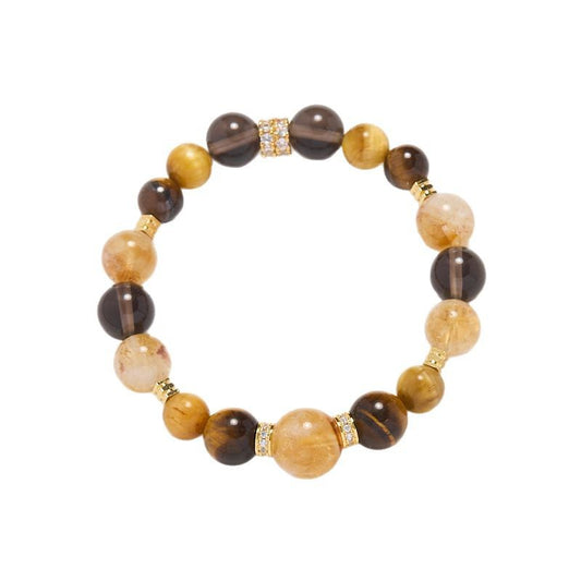 Solar Valor Citrine & Tiger's Eye Crystal Bracelet