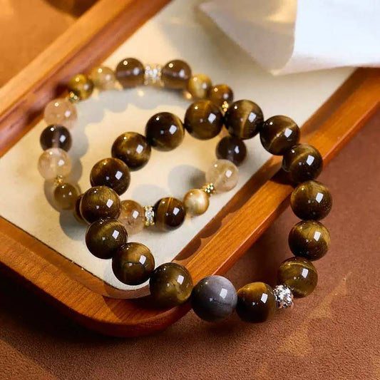 Solar Valor Citrine & Tiger's Eye Crystal Bracelet