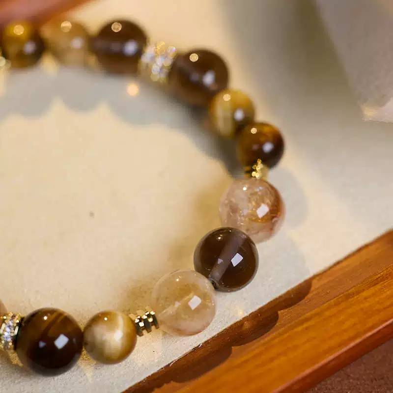 Solar Valor Citrine & Tiger's Eye Crystal Bracelet