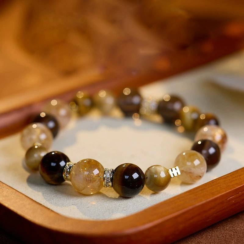 Solar Valor Citrine & Tiger's Eye Crystal Bracelet
