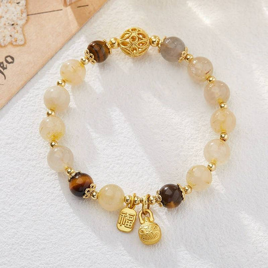Sunfire Vigil Rutilated Quartz Crystal Bracelet