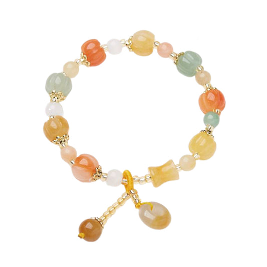 Harvest Harmony Golden Silk Jade Crystal Bracelet