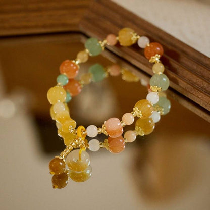 Harvest Harmony Golden Silk Jade Crystal Bracelet