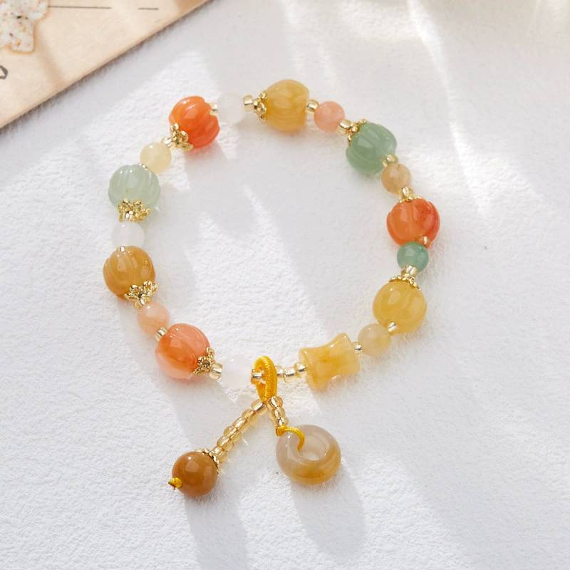 Harvest Harmony Golden Silk Jade Crystal Bracelet