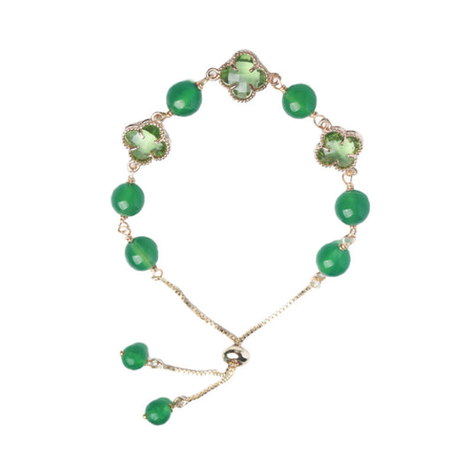 Clover Dream Agate Crystal Bracelet