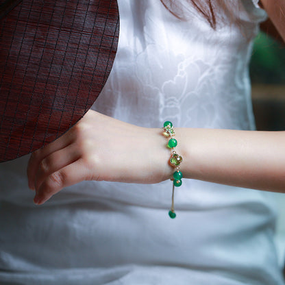Clover Dream Agate Crystal Bracelet