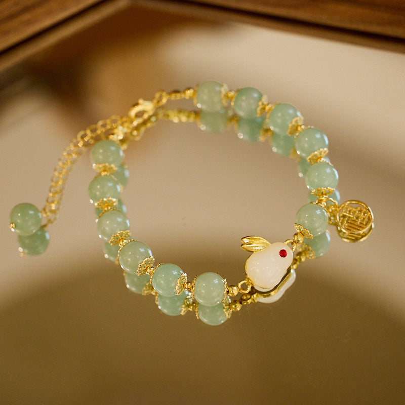 Rabbit Fortune Aventurine Crystal Bracelet