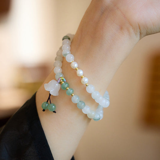Lily of the Valley Jade Crystal  Bracelet