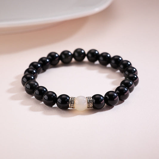 Black crystal bracelet for confidence, resilience, and energy defense