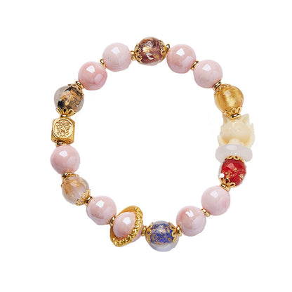 Fox Charm Colored Crystal Glaze Bracelet