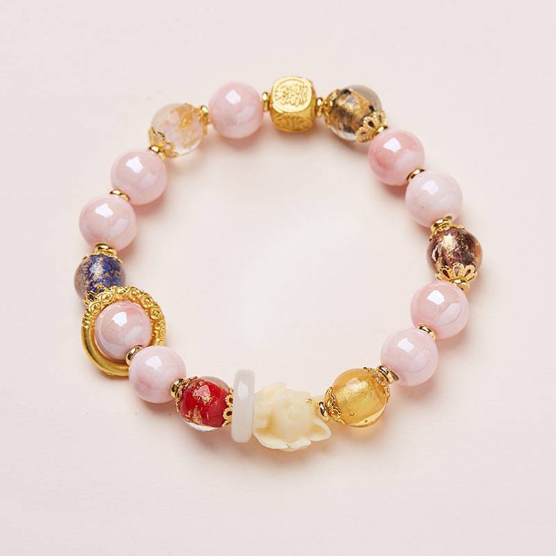 Fox Charm Colored Crystal Glaze Bracelet