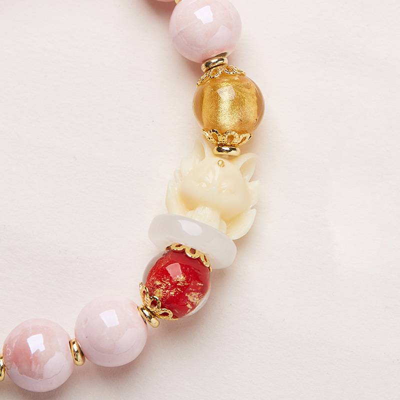 Fox Charm Colored Crystal Glaze Bracelet