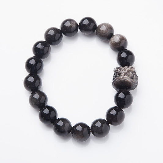 Bold black crystal bracelet symbolizing protection and strength