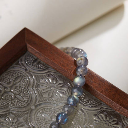 Lunar Grace Moonstone & Strawberry Quartz Crystal Bracelet