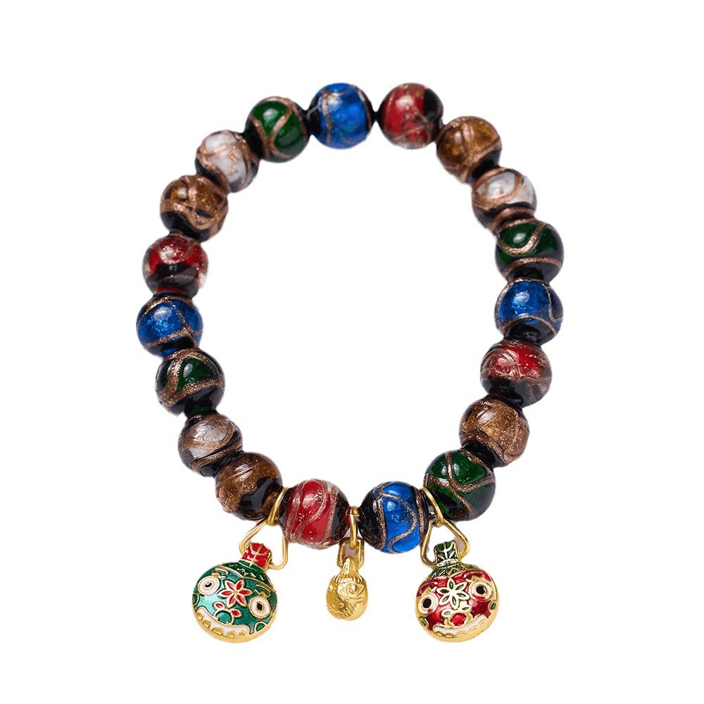 Elemental Harmony Incense Ash Glazed Beads Crystal Bracelet