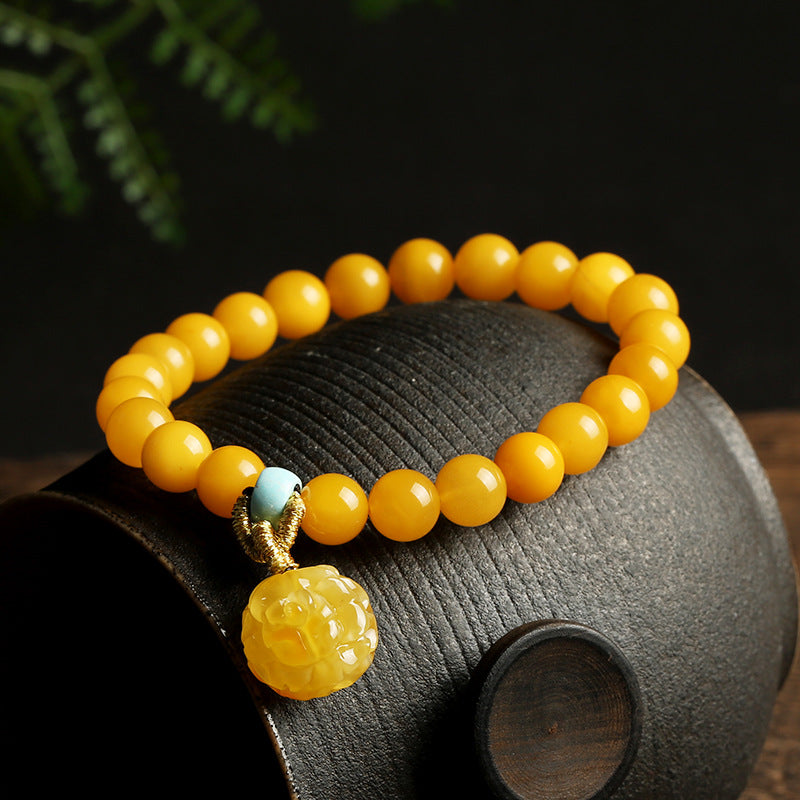 Radiant Rose Amber Crystal Bracelet