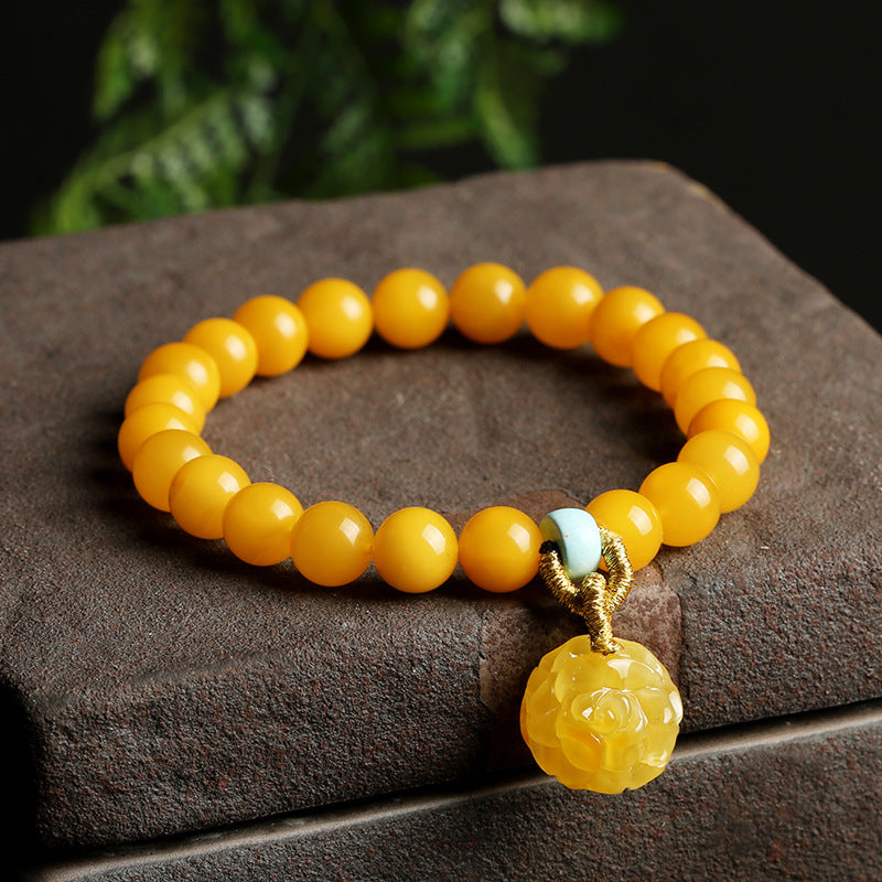 Radiant Rose Amber Crystal Bracelet