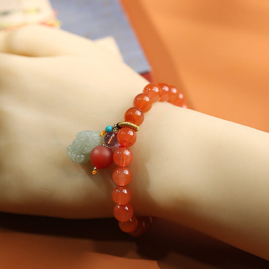Scarlet Prosperity Agate Crystal Bracelet
