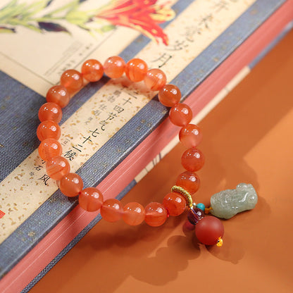 Scarlet Prosperity Agate Crystal Bracelet