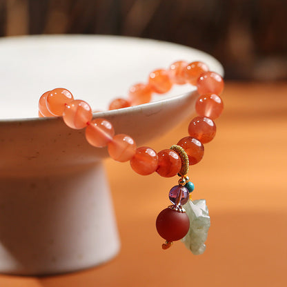 Scarlet Prosperity Agate Crystal Bracelet