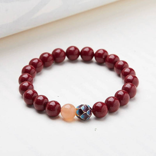 Solar Ember Red Goldstone Crystal Bracelet