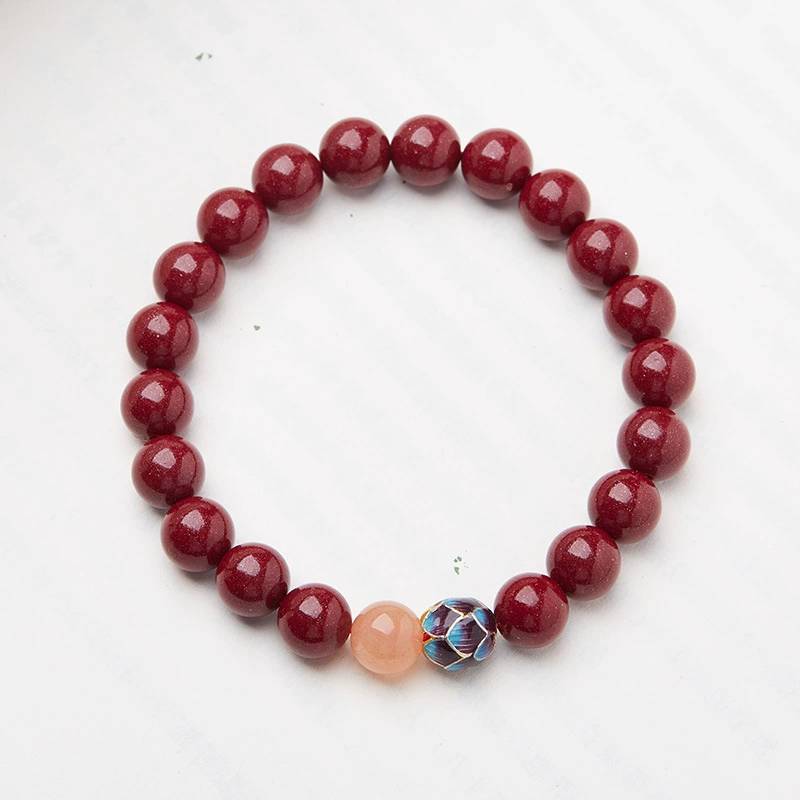 Solar Ember Red Goldstone Crystal Bracelet