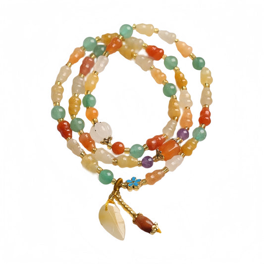 Harmony Bloom Golden Silk Agate Crystal Bracelet