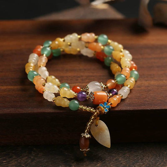 Harmony Bloom Golden Silk Agate Crystal Bracelet