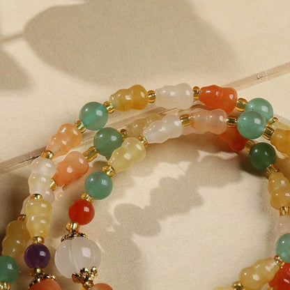 Harmony Bloom Golden Silk Agate Crystal Bracelet