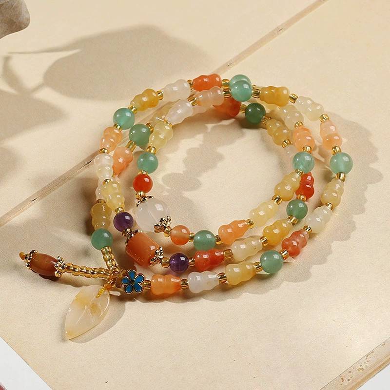 Harmony Bloom Golden Silk Agate Crystal Bracelet
