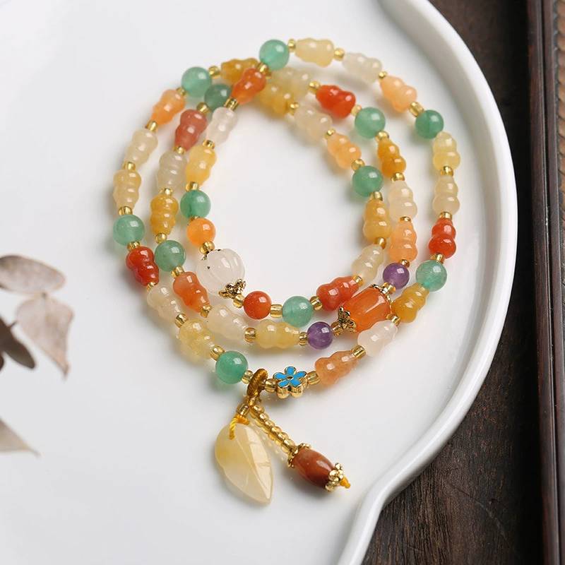 Harmony Bloom Golden Silk Agate Crystal Bracelet