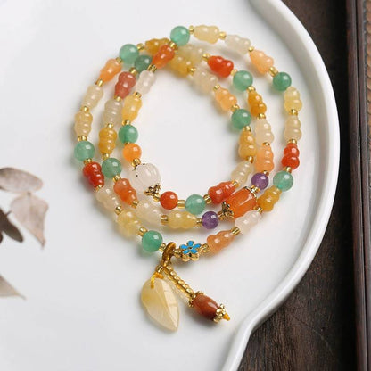 Harmony Bloom Golden Silk Agate Crystal Bracelet