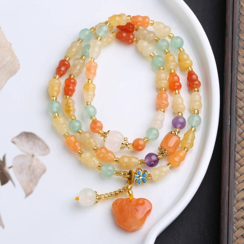 Harmony Bloom Golden Silk Agate Crystal Bracelet