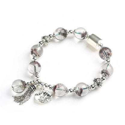 Emerald Essence Green Phantom Quartz Crystal Bracelet