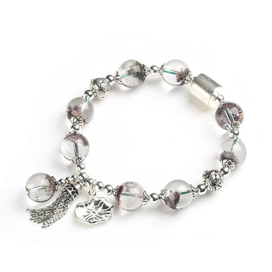 Emerald Essence Green Phantom Quartz Crystal Bracelet