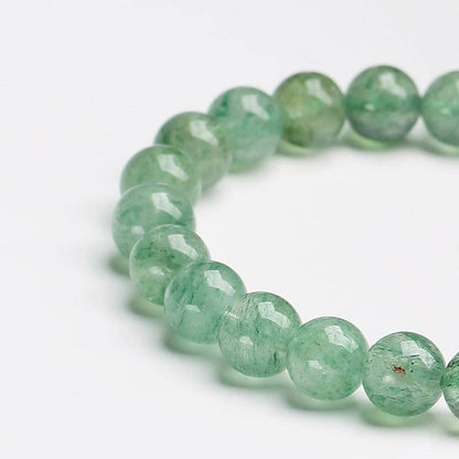 Armband mit grünem Erdbeerquarz-Kristall, Herzform