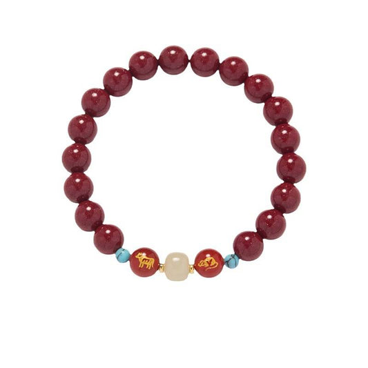 Zodiac Harmony Vermilion Agate Crystal Bracelet