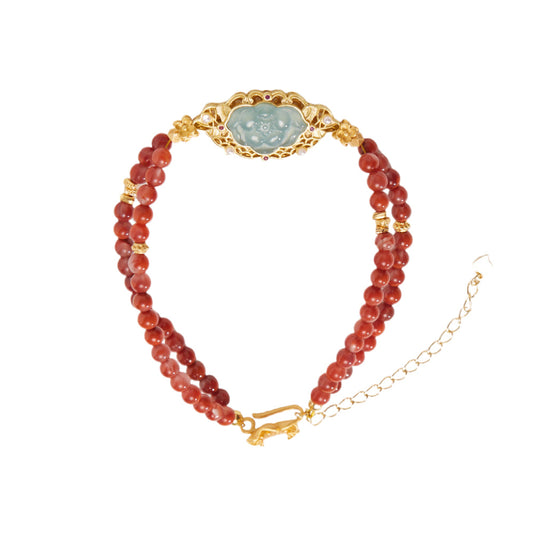 Verdant Fire Agate Crystal Bracelet