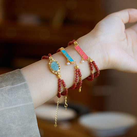 Verdant Fire Agate Crystal Bracelet